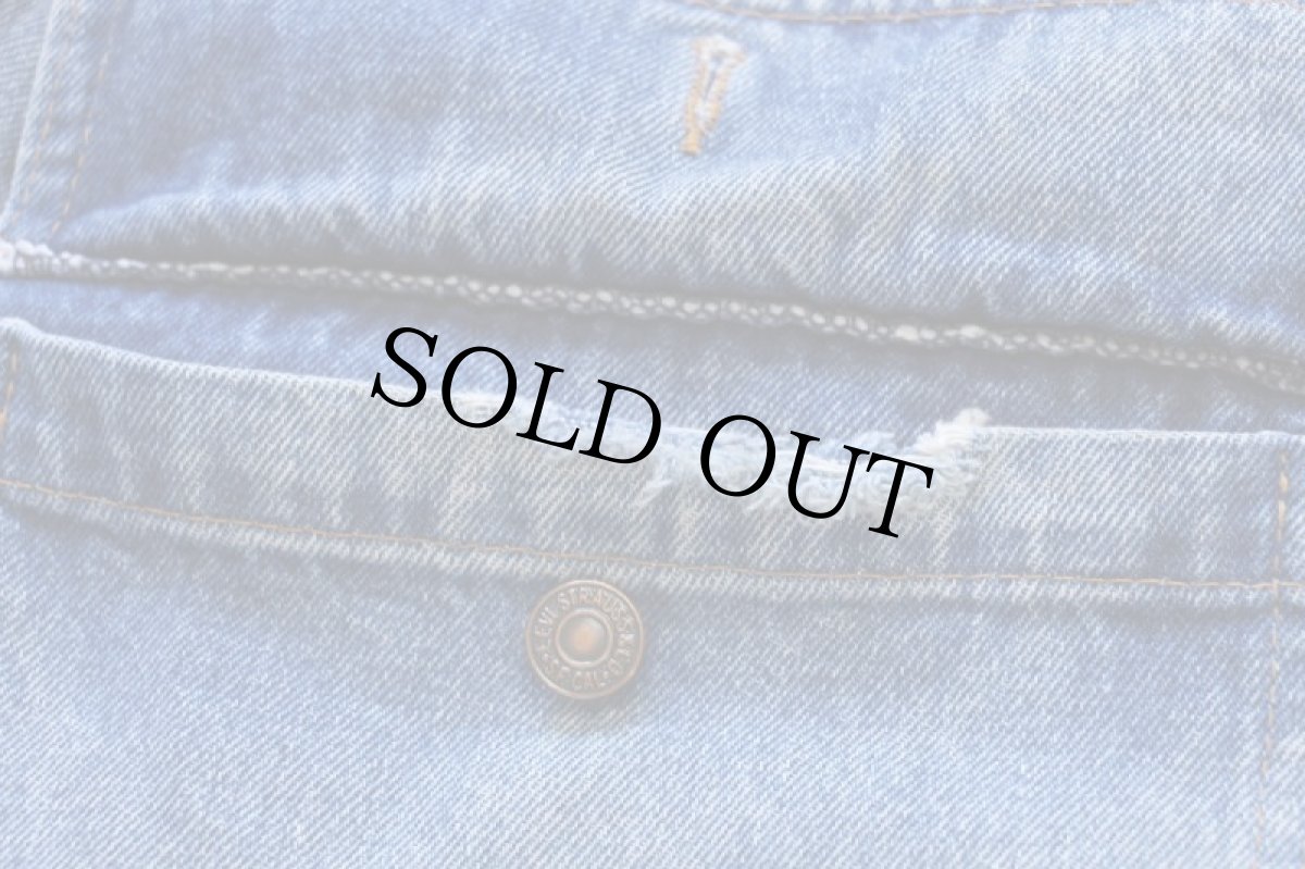 画像7: 80s イタリア製 Levi'sリーバイス サドルマン刺繍 チェック ネルライナー デニムコート★ユーロ (7)