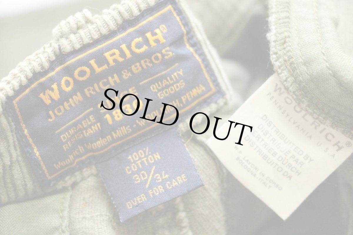 画像6: WOOLRICH JOHN RICH&BROS. コットン 太畝 コーデュロイ カーゴパンツ オリーブグリーン 30 (6)