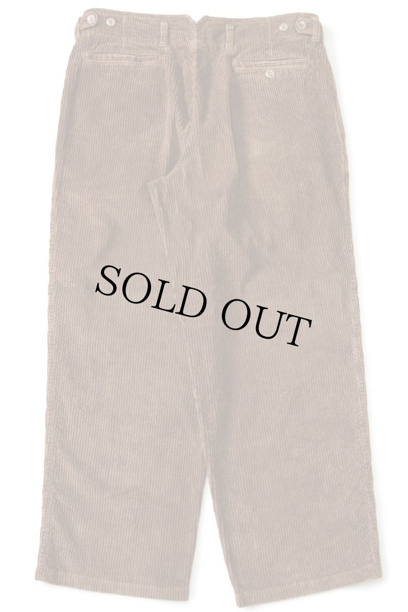 画像3: 90s イタリア製 Henry Cotton's ツータック コットン 太畝 コーデュロイパンツ 茶 50★スラックス (3)