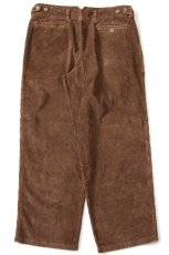 画像3: 90s イタリア製 Henry Cotton's ツータック コットン 太畝 コーデュロイパンツ 茶 50★スラックス (3)
