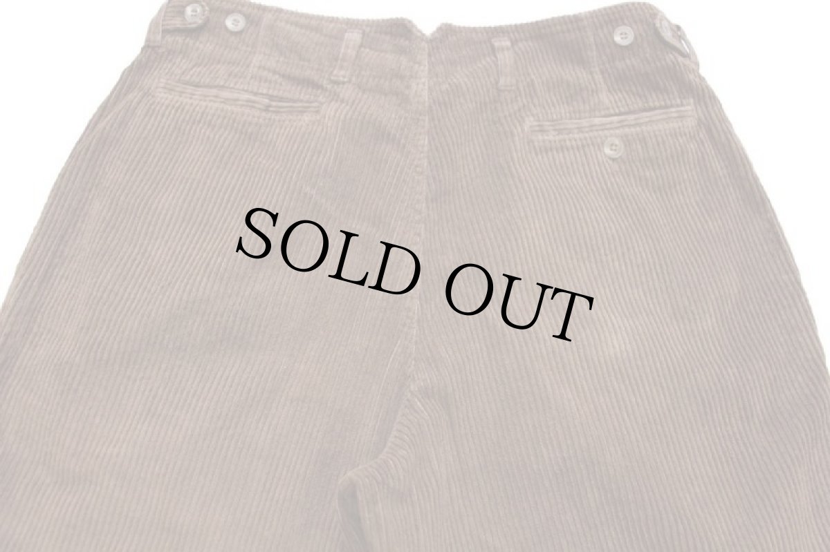 画像5: 90s イタリア製 Henry Cotton's ツータック コットン 太畝 コーデュロイパンツ 茶 50★スラックス (5)