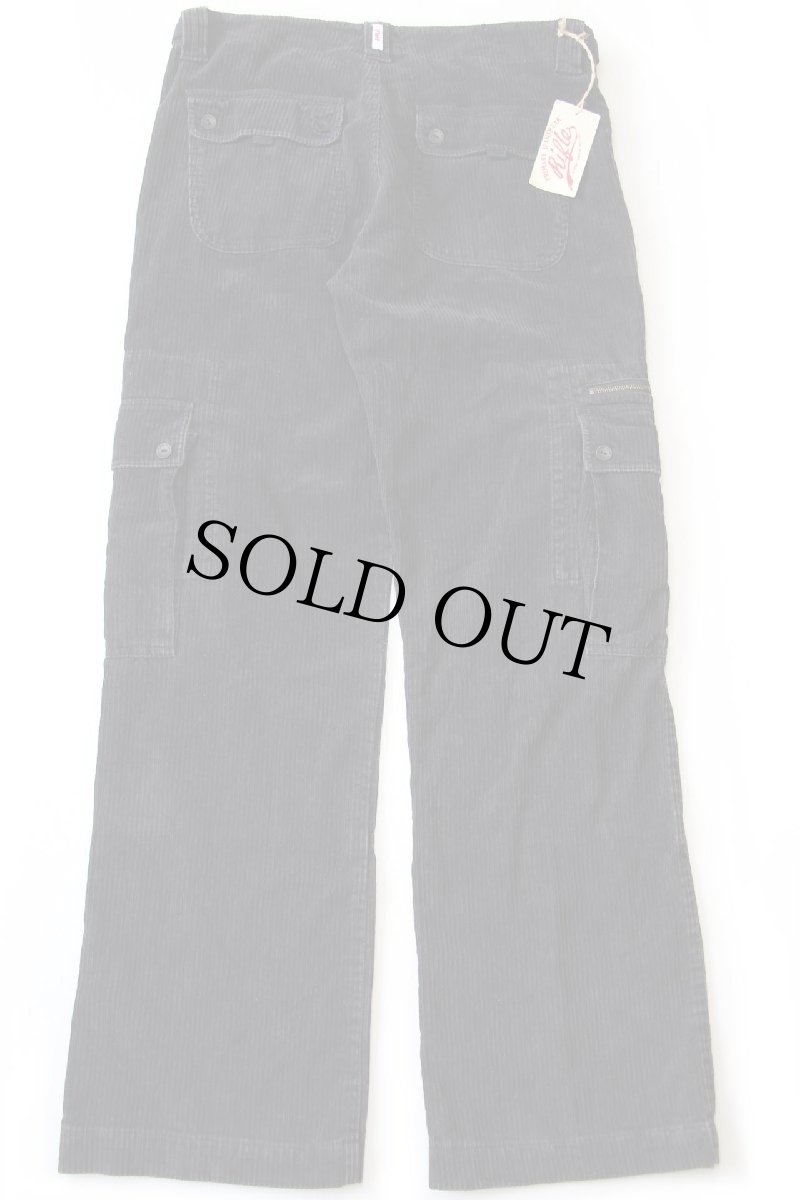 画像3: デッドストック★RIFLE ランダム 太畝 コーデュロイ カーゴパンツ 薄黒 w36 L35 (3)