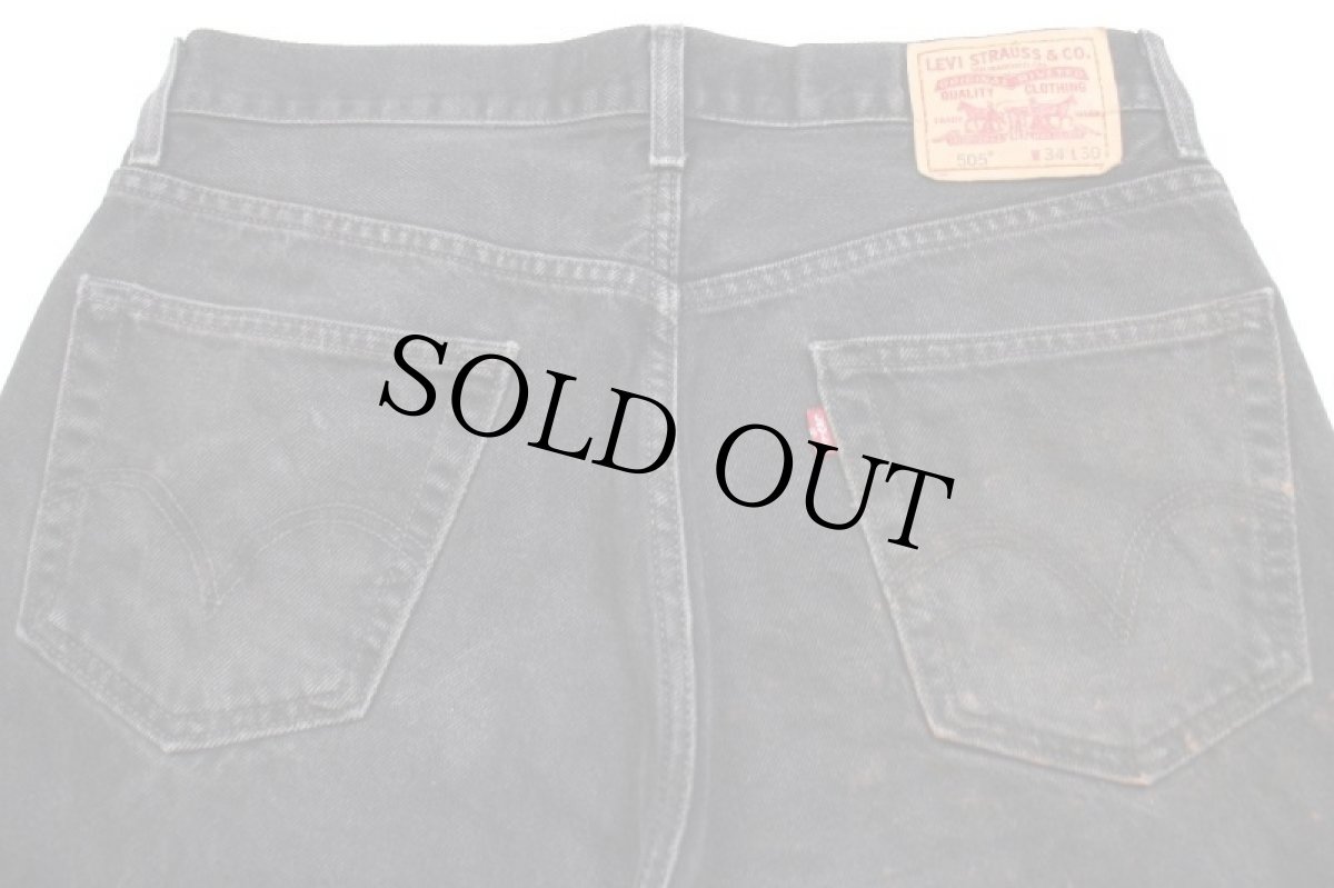 画像5: 00s メキシコ製 Levi'sリーバイス 505 ブラック デニムパンツ ペンキ飛び w34 L30★SDP2319 (5)