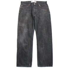 画像2: 00s メキシコ製 Levi'sリーバイス 505 ブラック デニムパンツ ペンキ飛び w34 L30★SDP2319 (2)