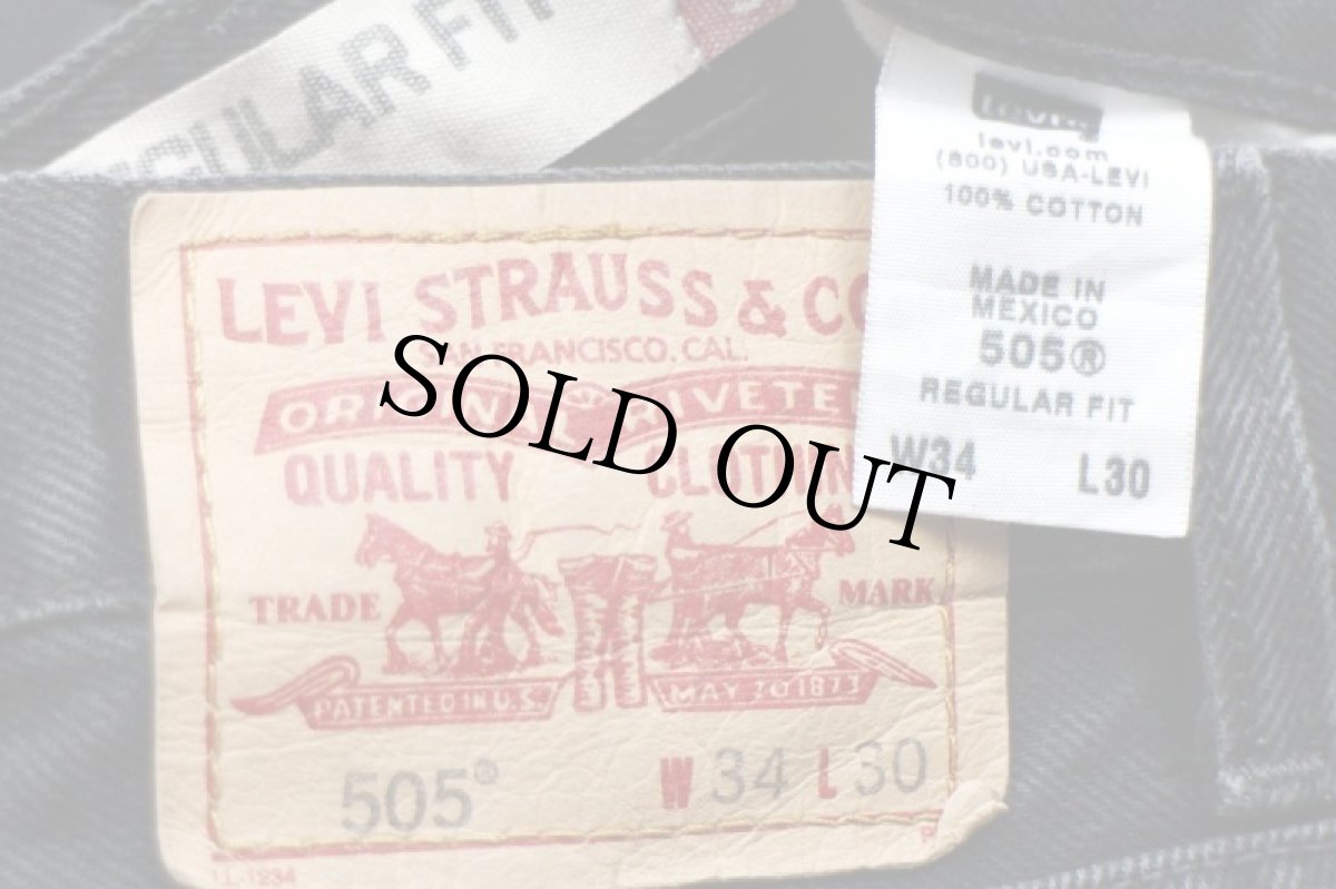 画像6: 00s メキシコ製 Levi'sリーバイス 505 ブラック デニムパンツ ペンキ飛び w34 L30★SDP2319 (6)