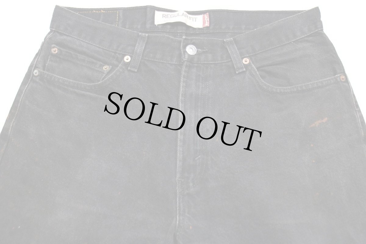 画像4: 00s メキシコ製 Levi'sリーバイス 505 ブラック デニムパンツ ペンキ飛び w34 L30★SDP2319 (4)