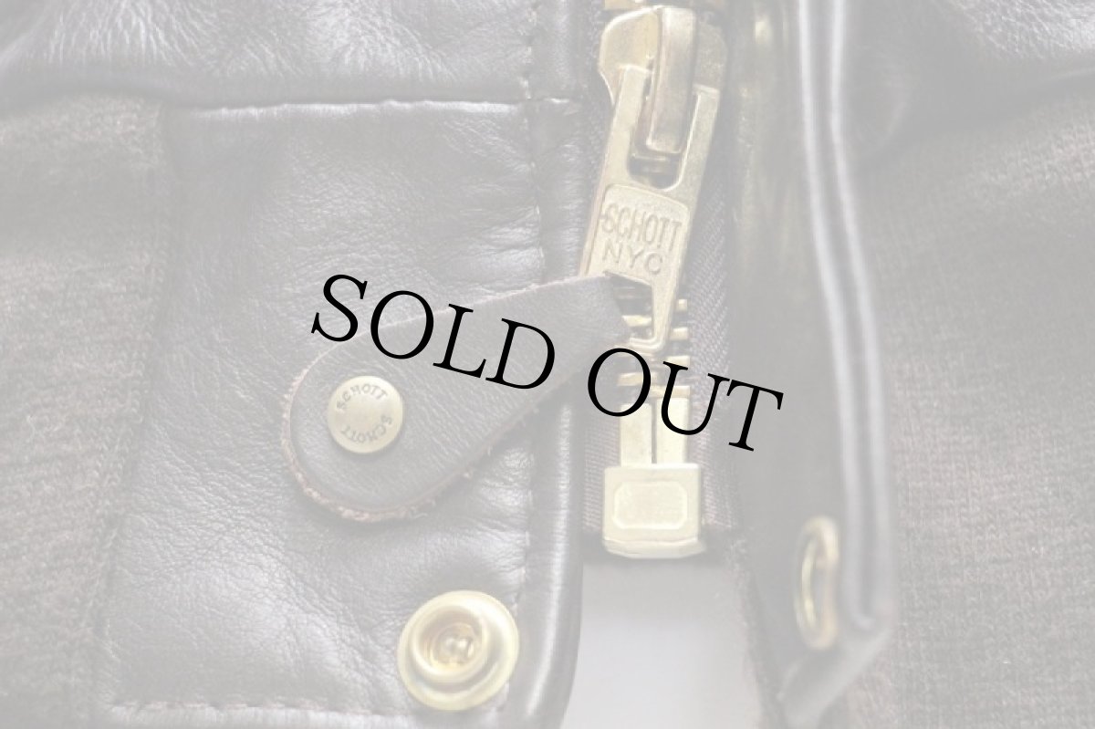 画像6: USA製 Schottショット A-2タイプ 184F ロゴ刺繍 襟ボア&ライナー付き フライト レザージャケット 焦げ茶 48 (6)