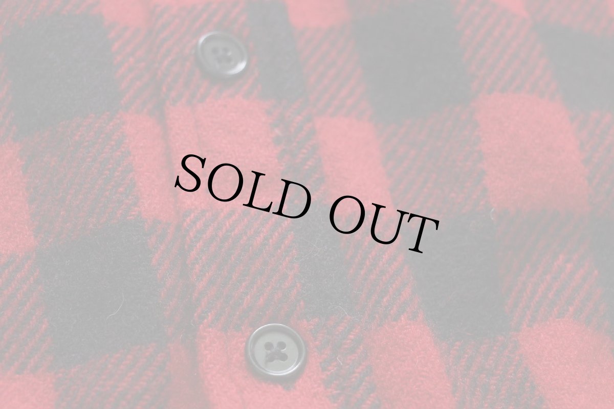 画像5: 90s USA製 L.L.Bean バッファローチェック ウールシャツ 赤×黒 L (5)