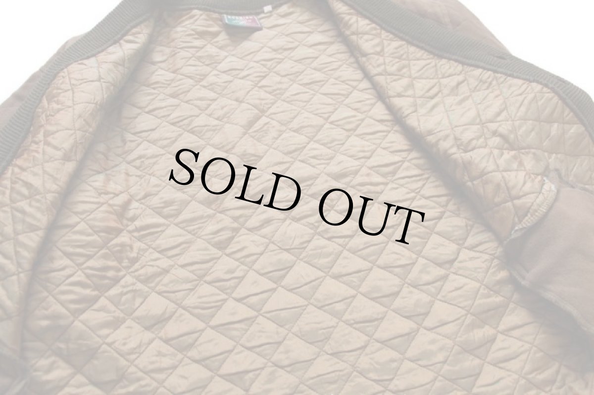 画像5: 90s イタリア製 RODRIGO アーガイル柄 切り替え コットン スウェット キルティング カーディガン 茶 52 (5)