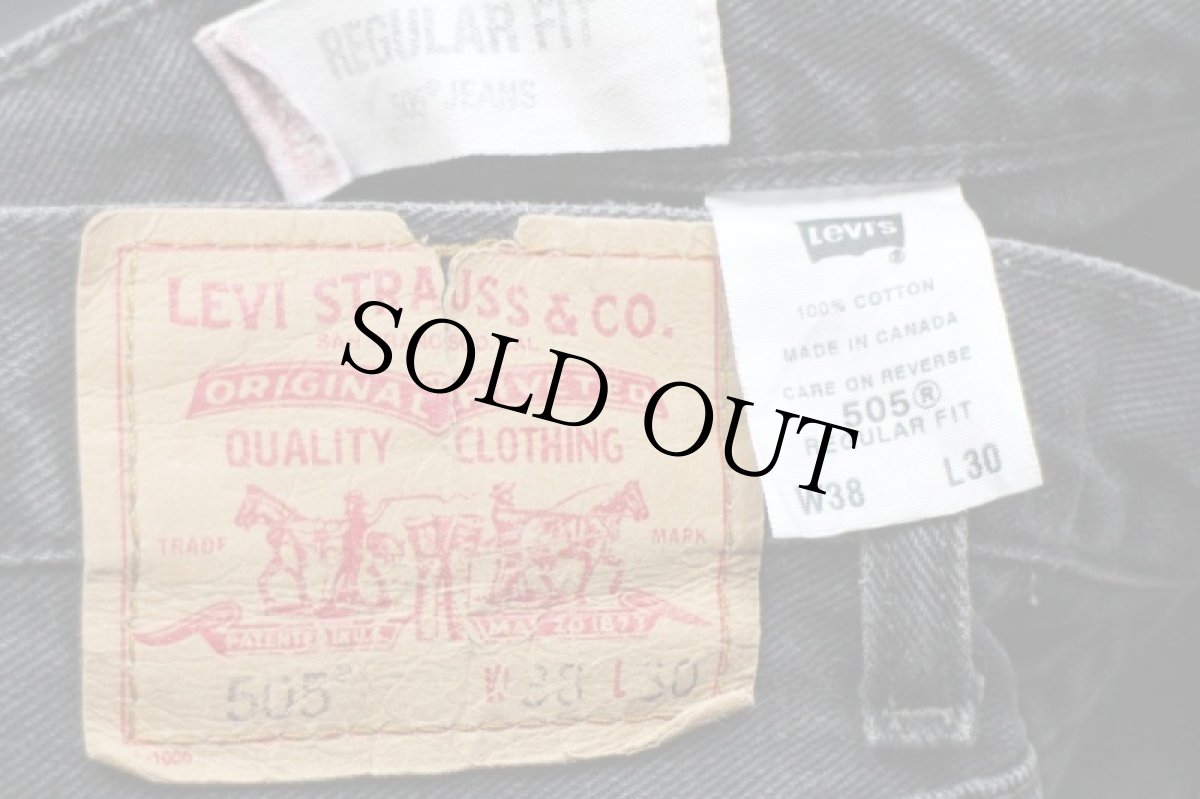 画像6: 00s カナダ製 Levi'sリーバイス 505 ブラック デニムパンツ w38★SDP2364 (6)