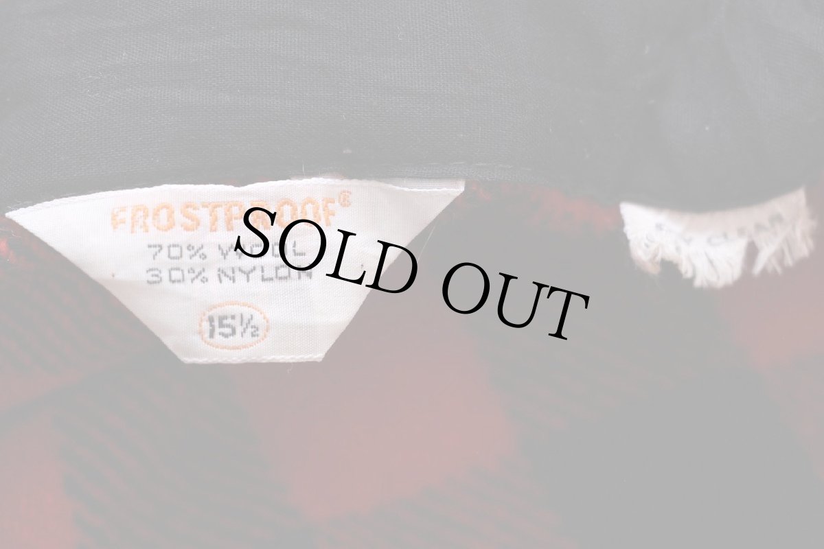 画像4: 70s FROSTPROOF バッファローチェック ウールシャツ 赤×黒 15.5 (4)