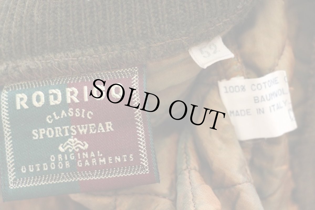 画像4: 90s イタリア製 RODRIGO アーガイル柄 切り替え コットン スウェット キルティング カーディガン 茶 52 (4)