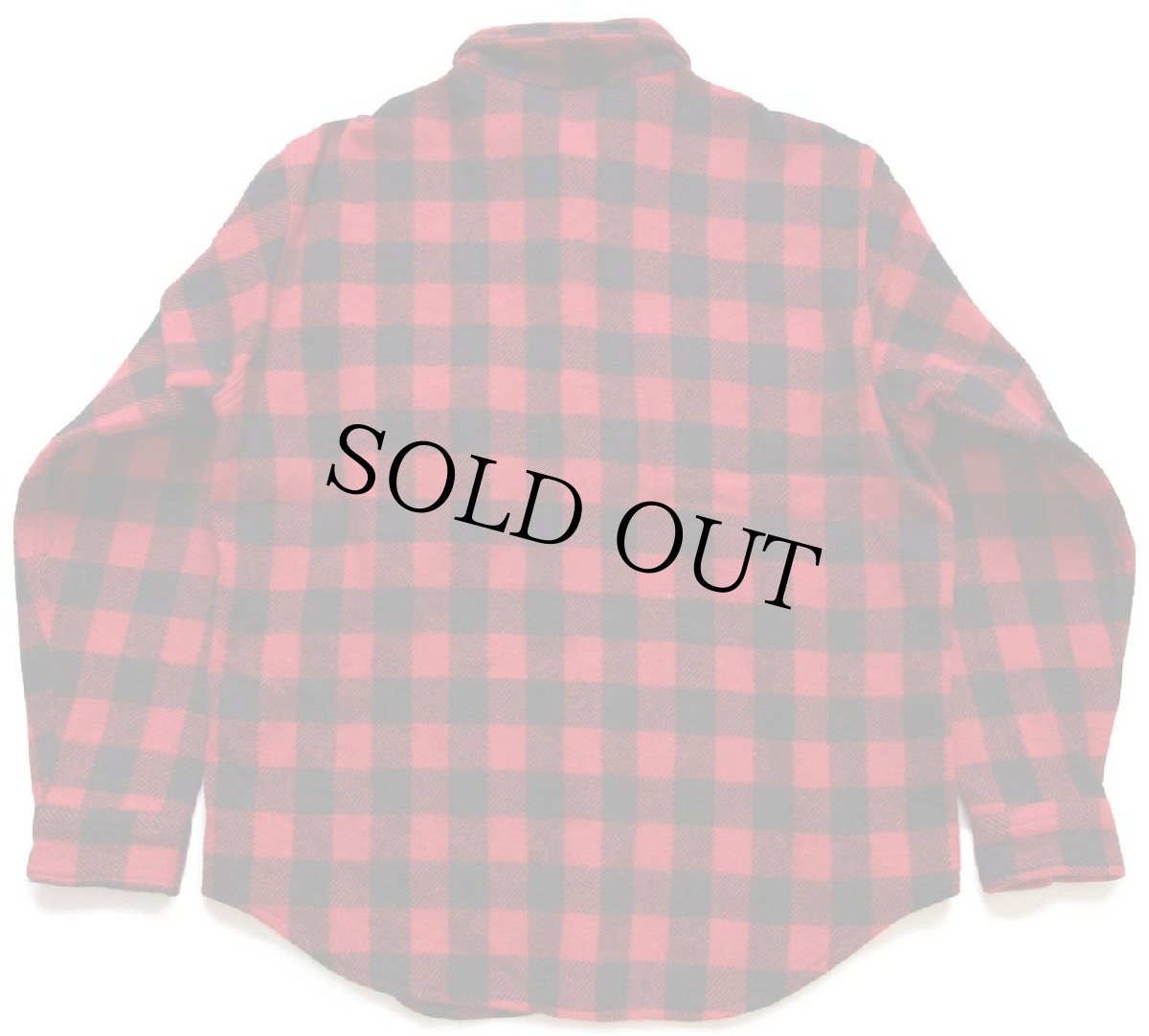 画像2: 90s USA製 L.L.Bean バッファローチェック ウールシャツ 赤×黒 L (2)