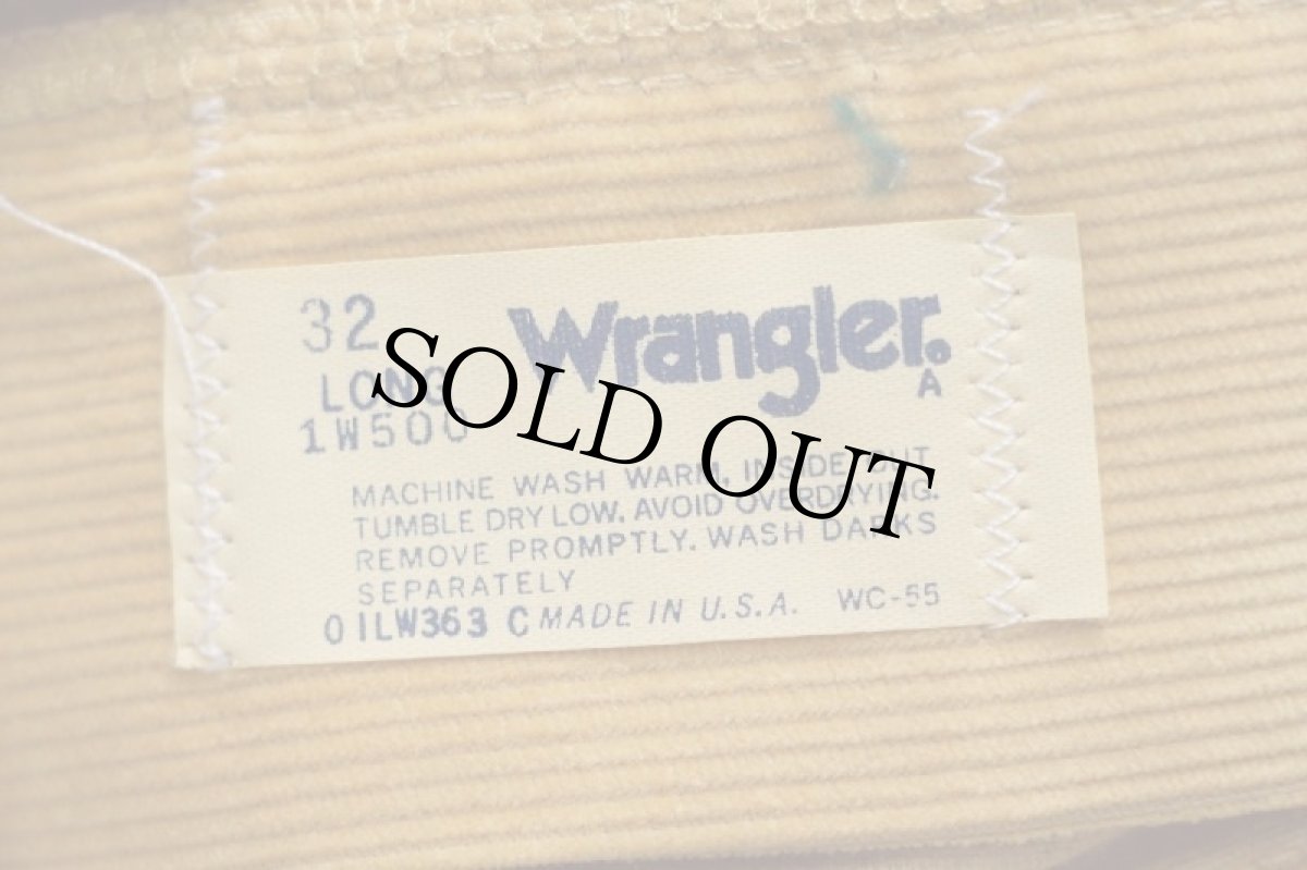 画像6: デッドストック★70s USA製 Wranglerラングラー 1W500 コーデュロイパンツ 薄茶 32 LONG (6)