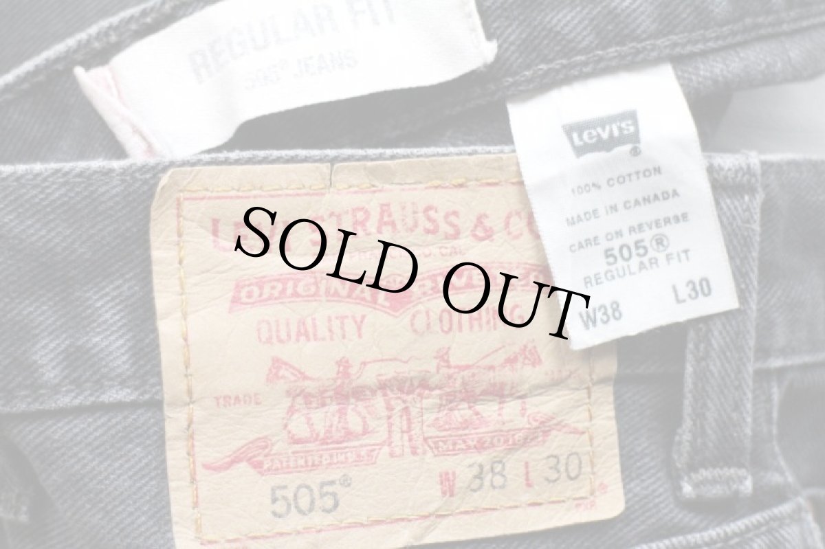 画像6: 00s カナダ製 Levi'sリーバイス 505 ブラック デニムパンツ w38 L30★SDP2349 (6)