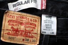 画像6: 00s Levi'sリーバイス 505 ブラック デニムパンツ w38 L30★SDP2368 (6)