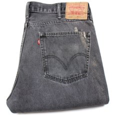 画像1: Levi'sリーバイス 505 ブラック デニムパンツ ブリーチ飛び フェード w38 L32★SDP2369 (1)