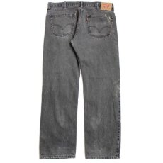 画像3: Levi'sリーバイス 505 ブラック デニムパンツ ブリーチ飛び フェード w38 L32★SDP2369 (3)