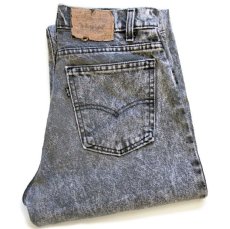 画像1: 90s USA製 Levi'sリーバイス 550 ケミカルウォッシュ ブラック デニムパンツ w30 L32★アシッド (1)