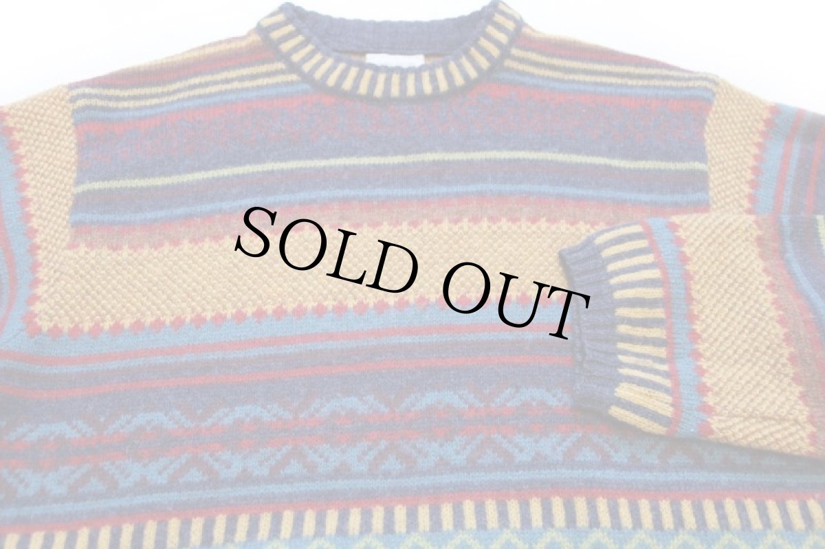 画像3: 90s イタリア製 BENETTONベネトン フェアアイル柄 ウールニット セーター S (3)