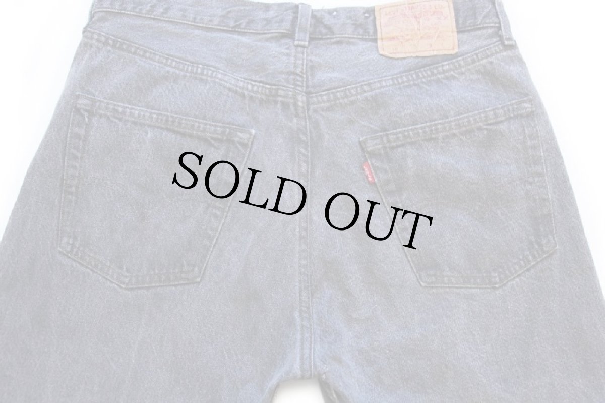 画像5: 80s フランス製 Levi'sリーバイス 501 先染め ブラック デニムパンツ w34★B ユーロ (5)