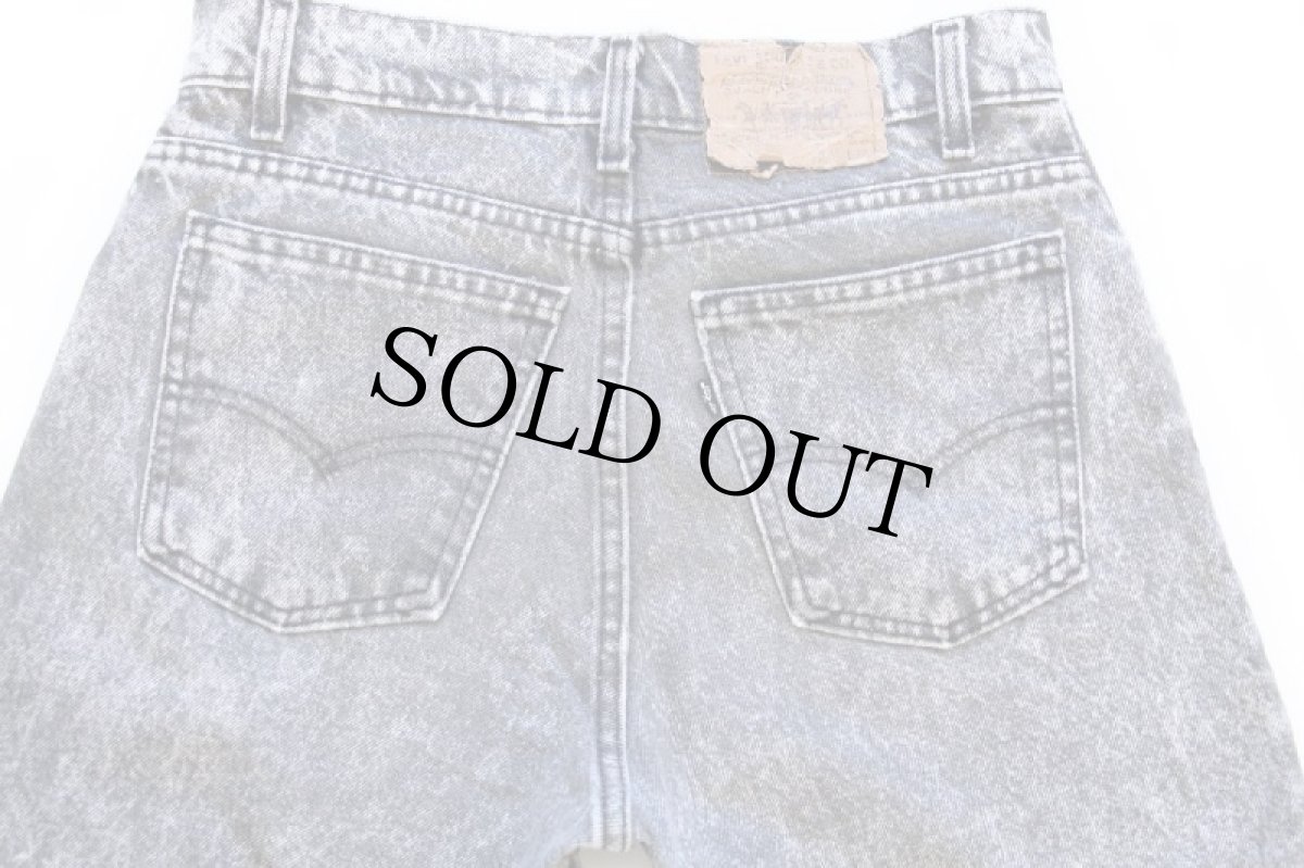 画像5: 90s USA製 Levi'sリーバイス 550 ケミカルウォッシュ ブラック デニムパンツ w30 L32★アシッド (5)