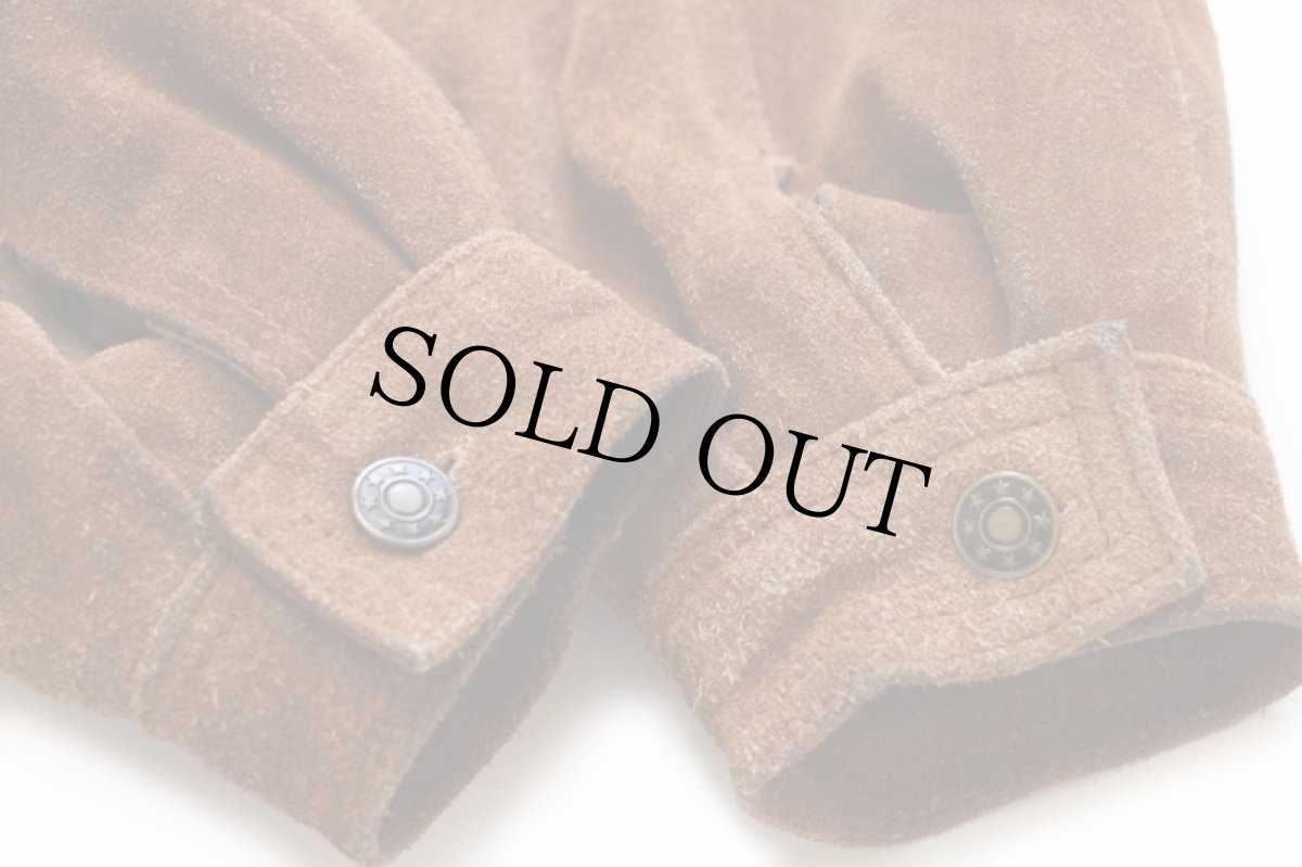 画像8: 90s NEXT サードタイプ キルティングライナー スエード レザージャケット 4ポケット 茶 (8)