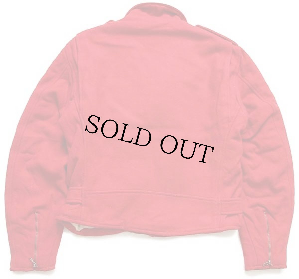 画像2: 80s LEMON キルティングライナー ダブルライダース メルトン ウールジャケット 赤 M (2)