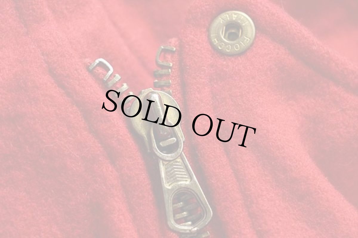 画像6: 80s LEMON キルティングライナー ダブルライダース メルトン ウールジャケット 赤 M (6)