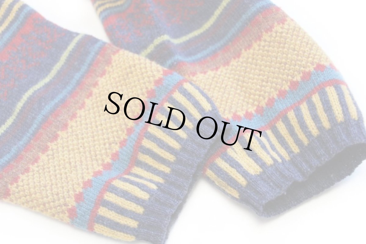 画像7: 90s イタリア製 BENETTONベネトン フェアアイル柄 ウールニット セーター S (7)