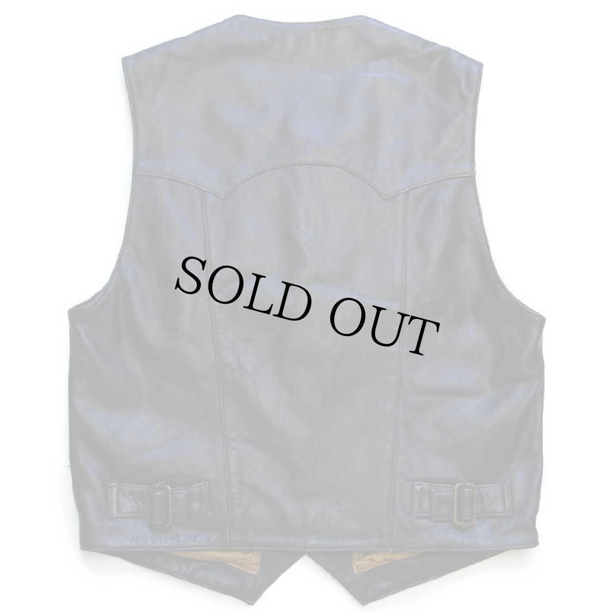 画像2: 90s BOMB BOOGIE ノーカラー レザーベスト 黒 XL (2)