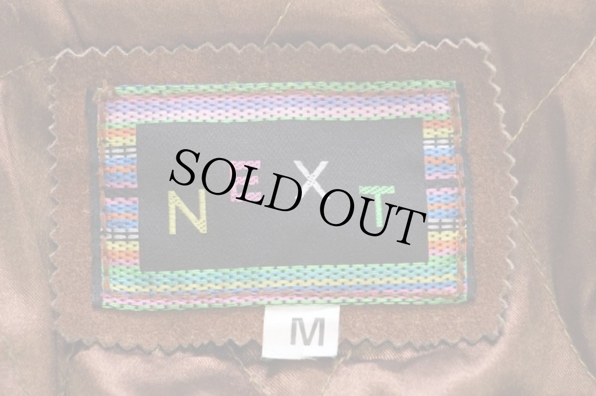 画像4: 90s NEXT サードタイプ キルティングライナー スエード レザージャケット 4ポケット 茶 (4)