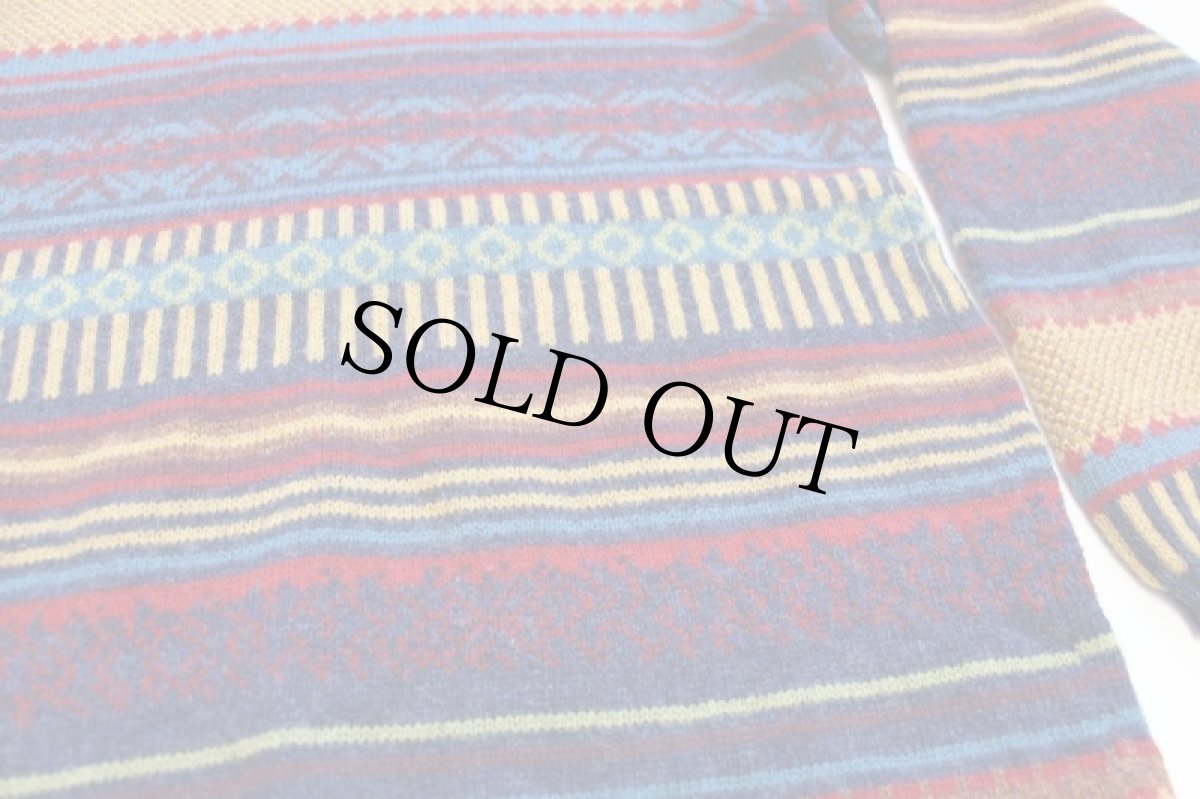 画像5: 90s イタリア製 BENETTONベネトン フェアアイル柄 ウールニット セーター S (5)