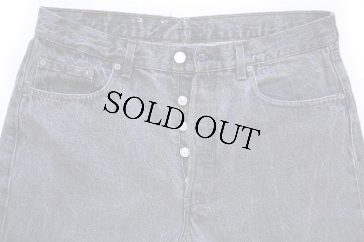 画像4: 80s フランス製 Levi'sリーバイス 501 先染め ブラック デニムパンツ w34★B ユーロ (4)