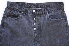 画像4: 80s フランス製 Levi'sリーバイス 501 先染め ブラック デニムパンツ w34★B ユーロ (4)