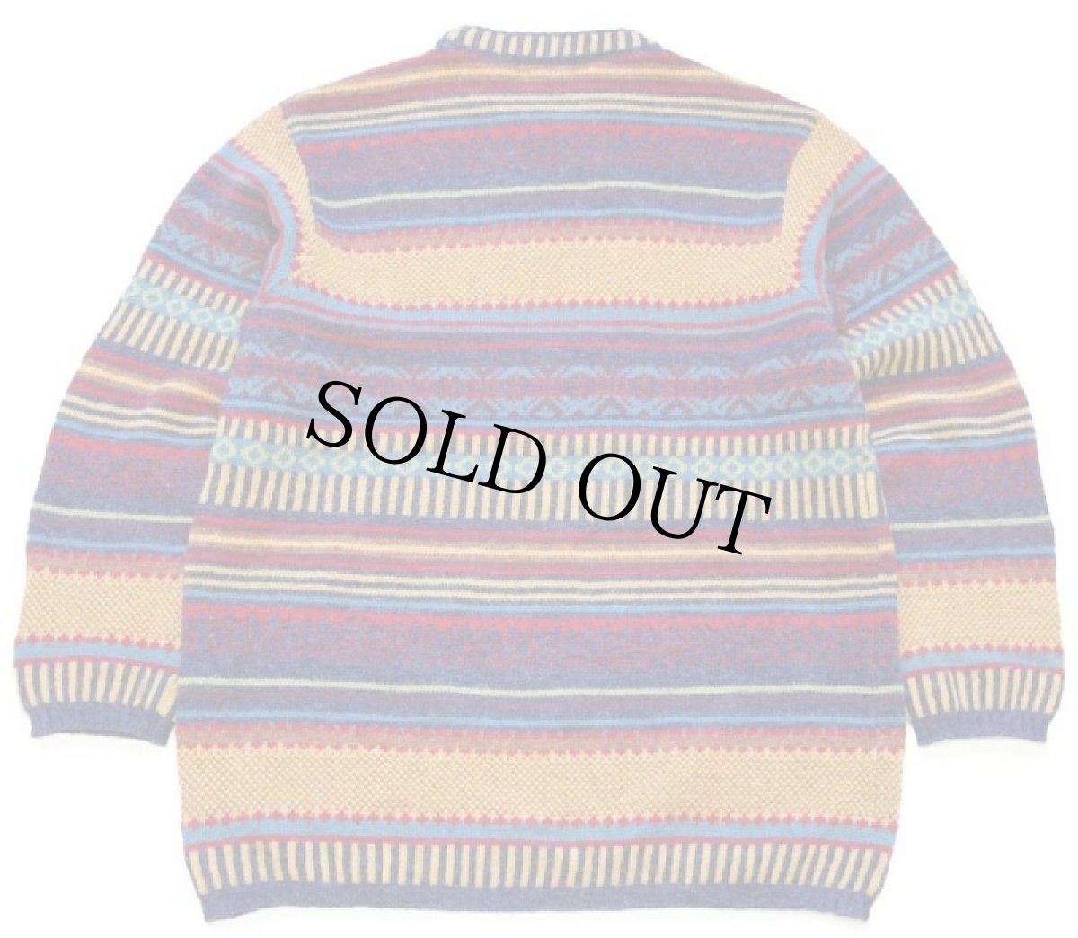 画像2: 90s イタリア製 BENETTONベネトン フェアアイル柄 ウールニット セーター S (2)