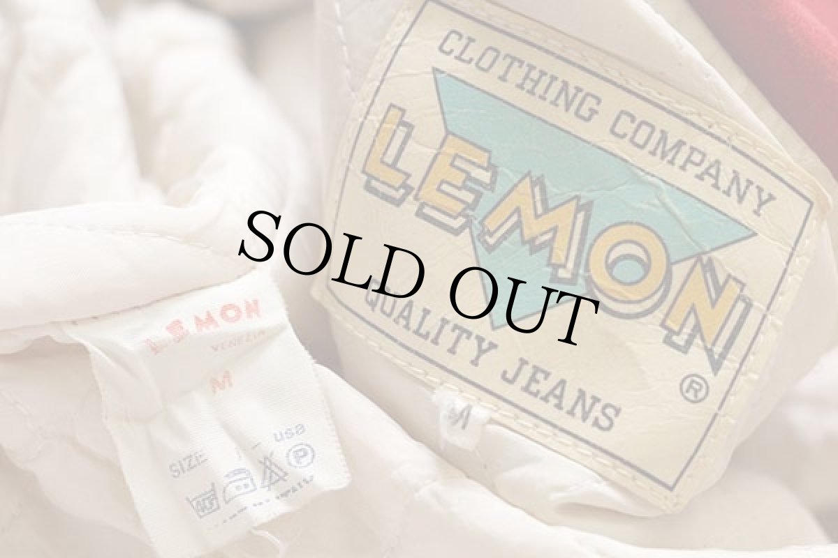 画像4: 80s LEMON キルティングライナー ダブルライダース メルトン ウールジャケット 赤 M (4)