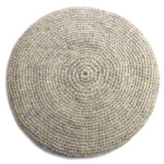 画像3: ハンドメイド こま編み ウール ベレー帽 オートミール ミックス (3)