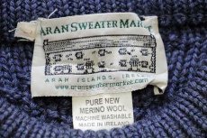 画像4: アイルランド製 ARAN SWEATER MARKET ケーブル編み メリノウールニット セーター 薄紺 L★フィッシャーマン (4)