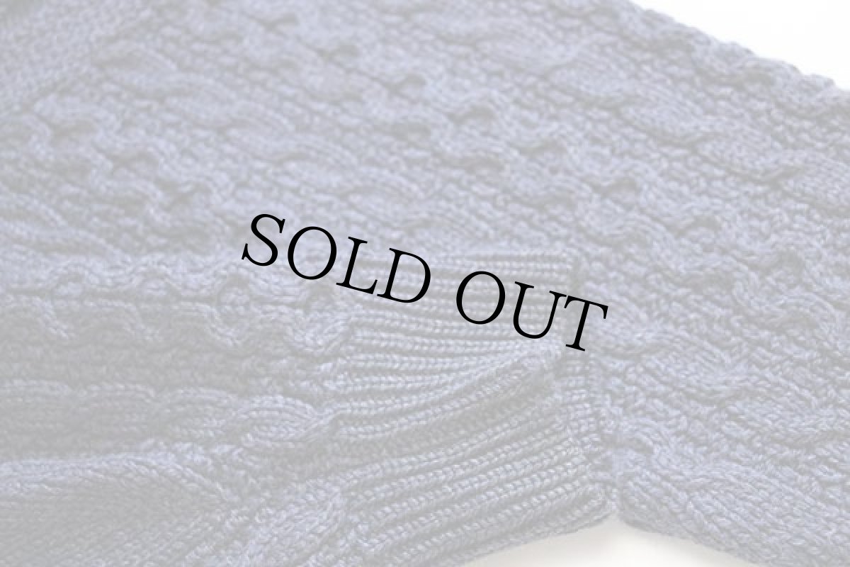 画像6: アイルランド製 ARAN SWEATER MARKET ケーブル編み メリノウールニット セーター 薄紺 L★フィッシャーマン (6)