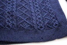 画像5: アイルランド製 ARAN SWEATER MARKET ケーブル編み メリノウールニット セーター 薄紺 L (5)