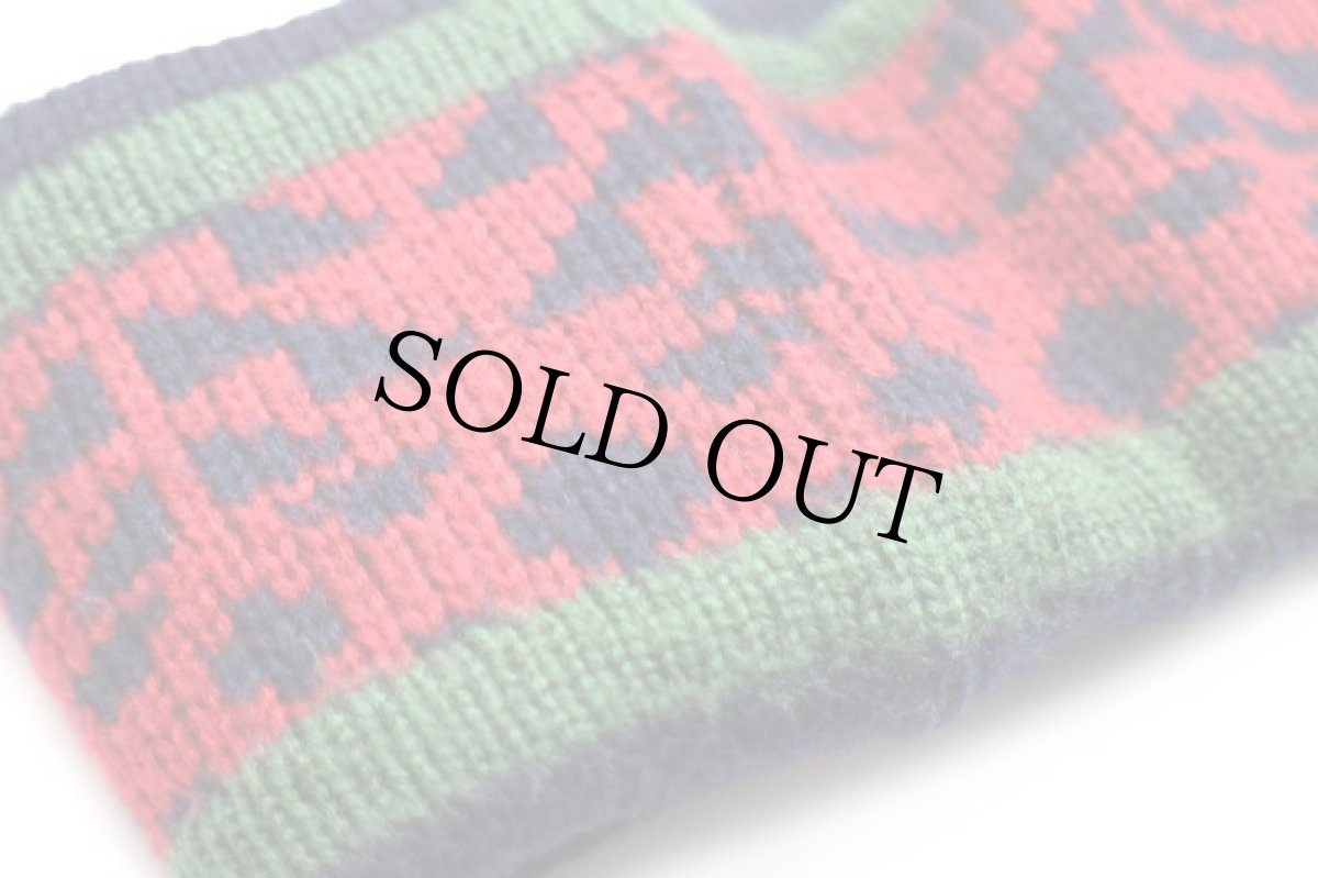 画像7: 70s フランス製 LACOSTEラコステ フェアアイル柄 アクリルニット ヘッドバンド★ヘアバンド (7)