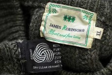 画像4: JAMES ROBINSON ケーブル編み ウールニット セーター オリーブ XL★フィッシャーマン (4)