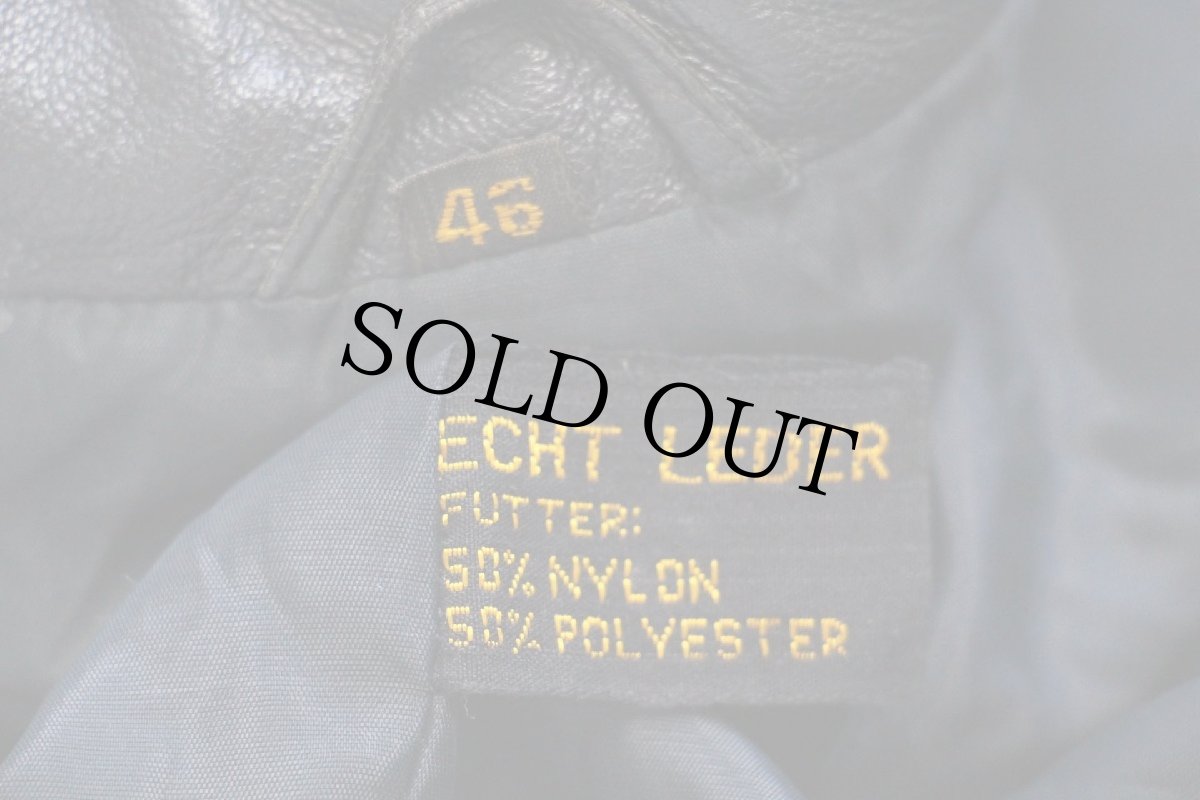 画像4: 90s UNKNOWN サードタイプ レザージャケット 4ポケット 黒 46 (4)