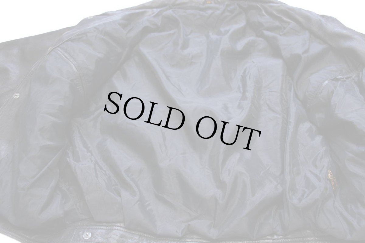 画像5: 90s UNKNOWN サードタイプ レザージャケット 4ポケット 黒 46 (5)