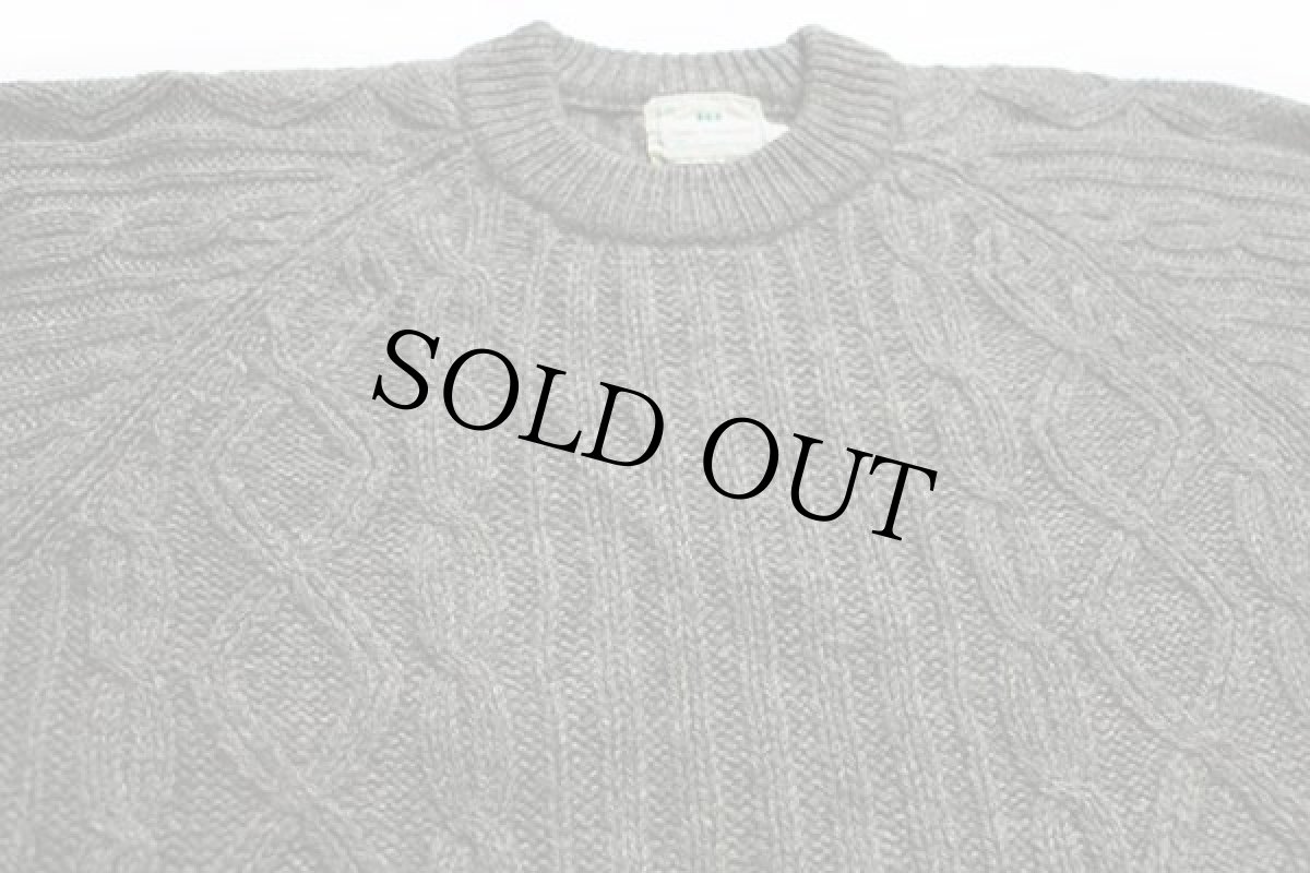 画像3: JAMES ROBINSON ケーブル編み ウールニット セーター オリーブ XL★フィッシャーマン (3)