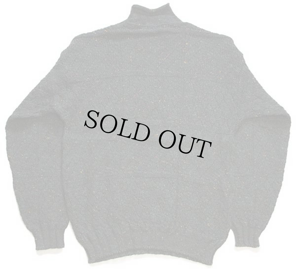 画像2: Kilkenny ロールネック ケーブル編み ネップ入り ウールニット セーター 深緑 ミックス★フィッシャーマン (2)