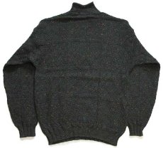 画像2: Kilkenny ロールネック ケーブル編み ネップ入り ウールニット セーター 深緑 ミックス★フィッシャーマン (2)