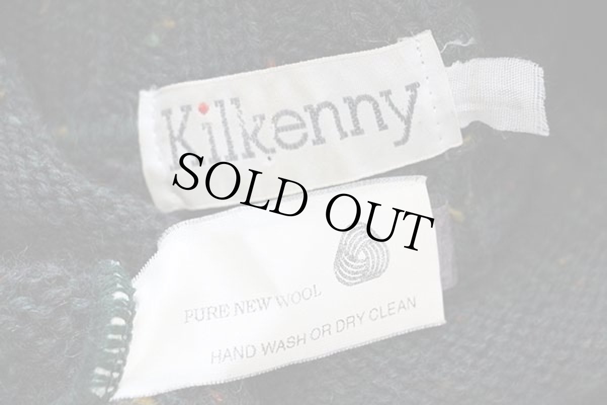画像4: Kilkenny ロールネック ケーブル編み ネップ入り ウールニット セーター 深緑 ミックス★フィッシャーマン (4)