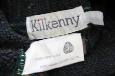 画像4: Kilkenny ロールネック ケーブル編み ネップ入り ウールニット セーター 深緑 ミックス (4)
